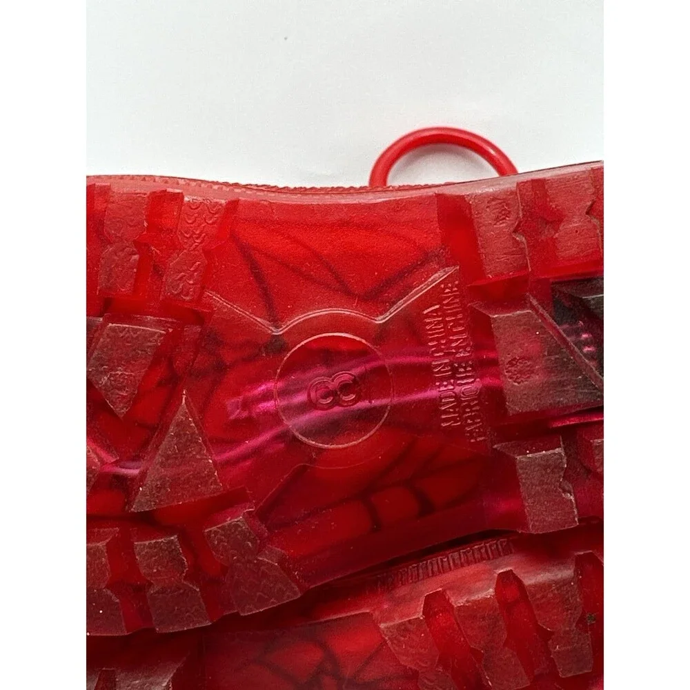 Spider-Man Toddler Size 8 Red Rain Boots Marvel Spiderman Handles Unisex Lot